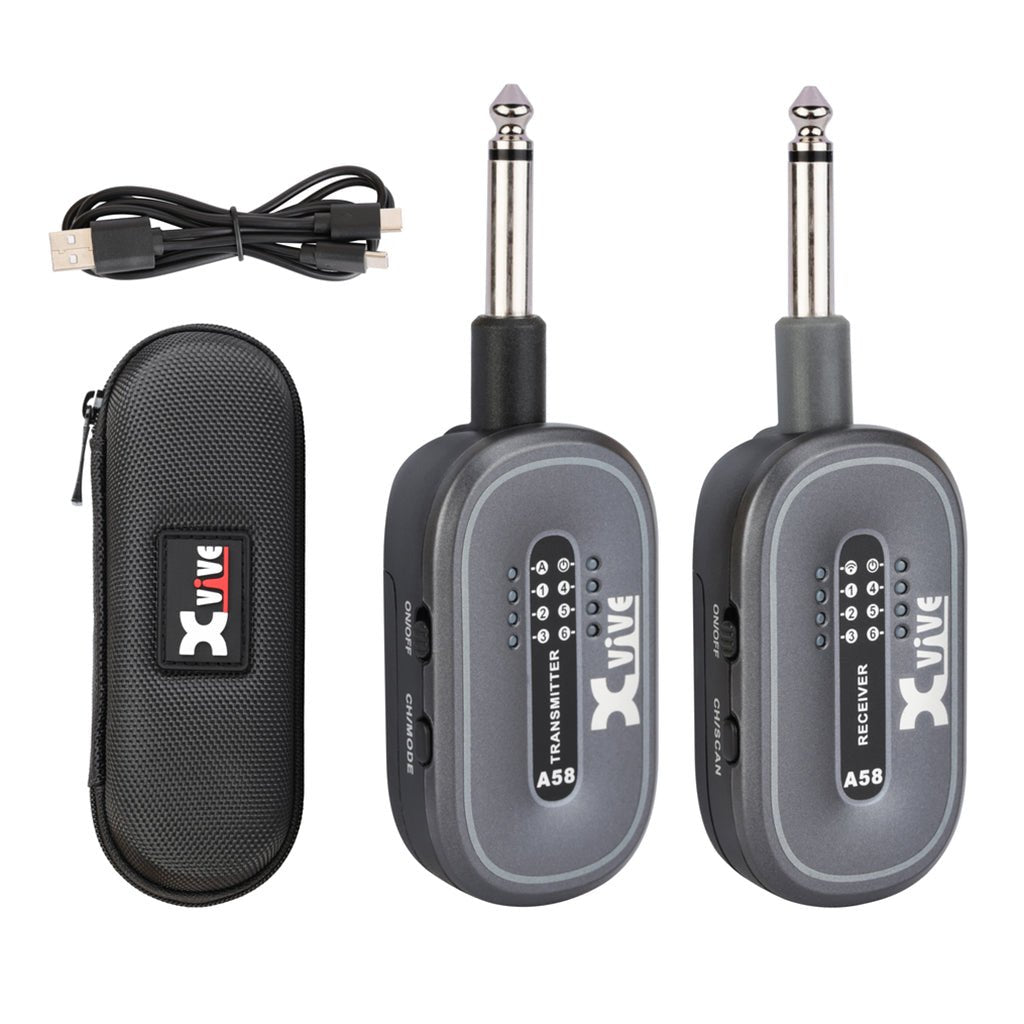 XVIVE A58 Black Guitar Wireless 5.8GHZ Wireless Systems Sky Music