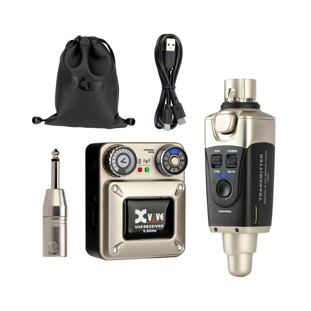 Xvive U45 Wireless In-ear Monitoring System - 5.8GHz IEM Systems Sky Music