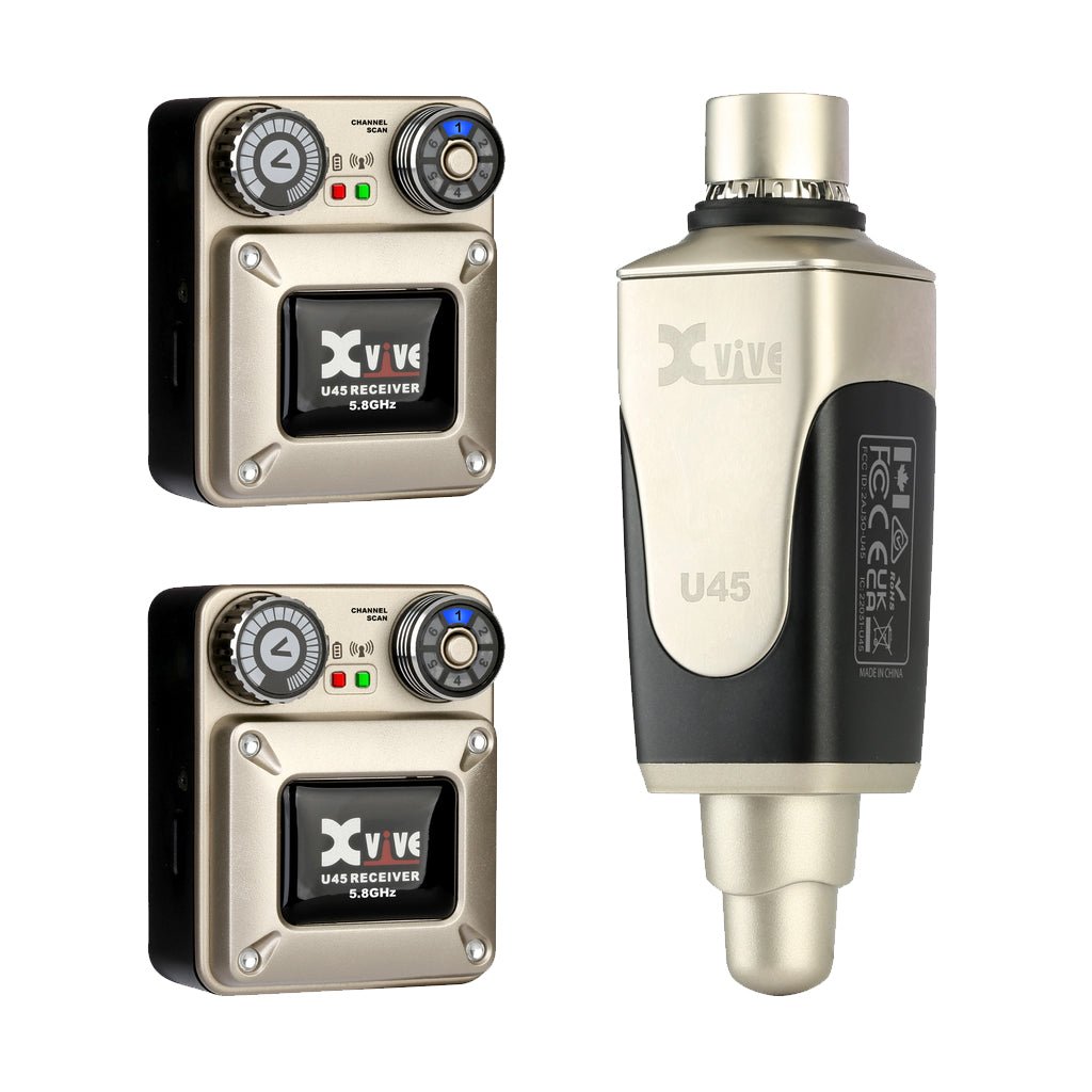 Xvive U45R2 In Ear Monitor System - 5.8GHz, 2 Receivers Wireless Systems Sky Music