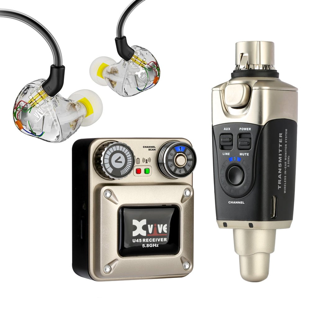 Xvive U45T9 In Ear Monitor Systems - 5.8GHz with T9 Wireless Systems Sky Music