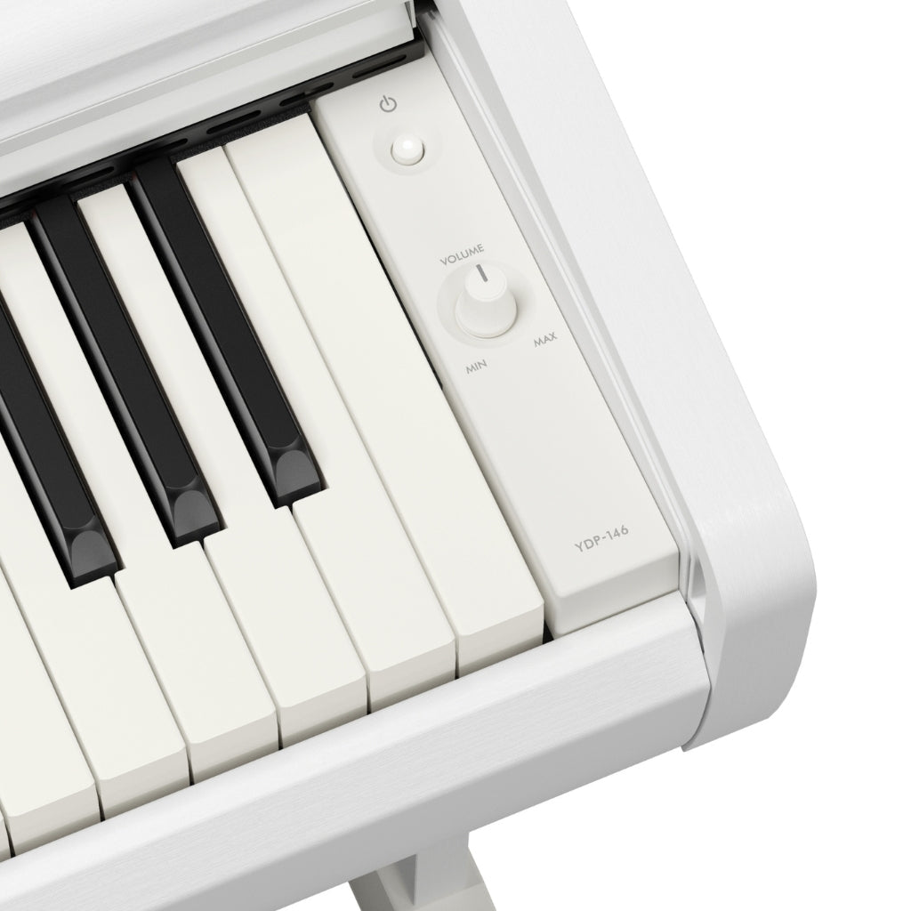 Yamaha Arius YDP-146 88-key Upright Digital Piano with Bench - White Digital Pianos Sky Music