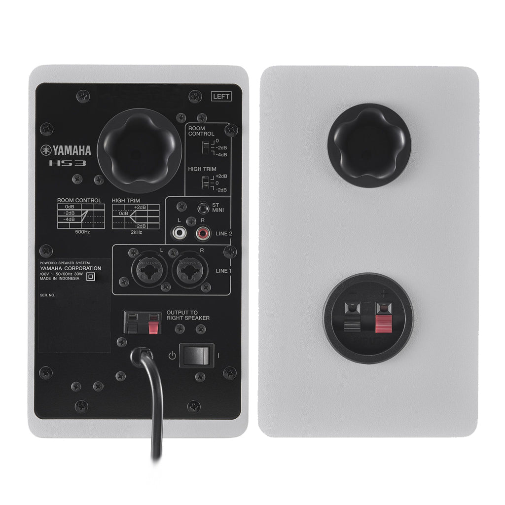 Yamaha HS3 - 3.5" Studio Monitor Pair - White Studio Monitors Sky Music