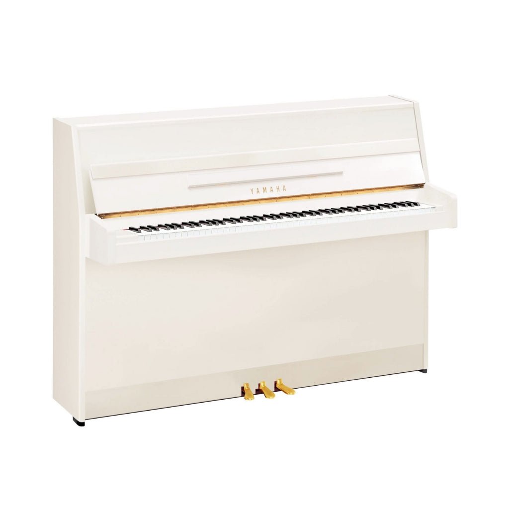 Yamaha JU109SC3PWH 109cm Upright Piano with SC3 silent system in Polished White Acoustic Pianos Sky Music