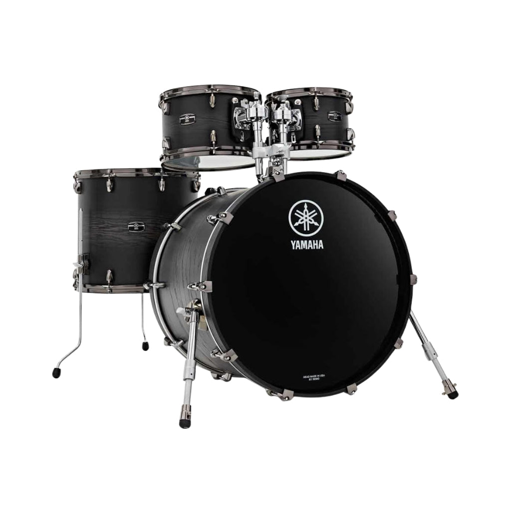 Yamaha Live Hybrid Oak 4-Piece Shell Pack (10x7TT, 12x8TT, 16x15FT, 22x18BD) - Uzu Charcoal Sunburst Acoustic Drums Sky Music