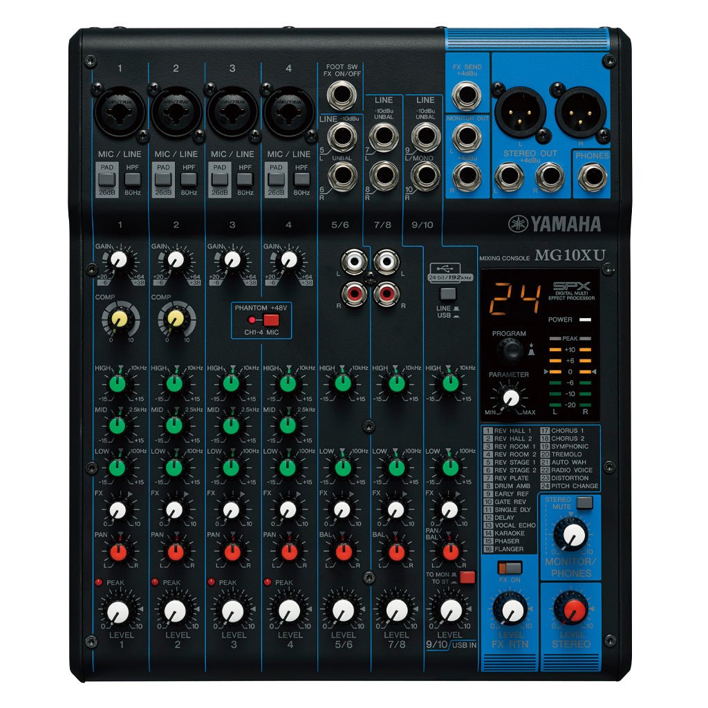 Yamaha MG10XUF 10-Channel Mixing Console with Faders Mixers Sky Music