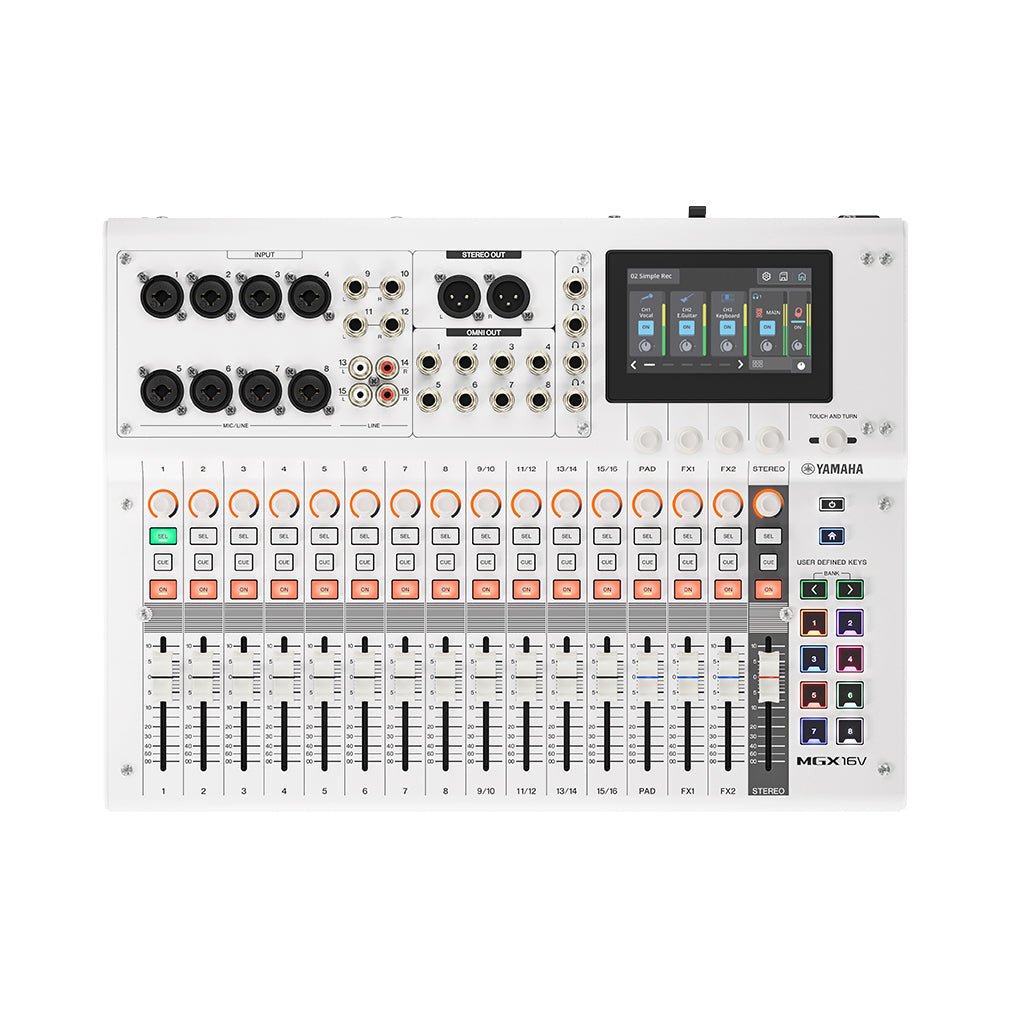 Yamaha MGX16V Digital Mixer w/Video Interface - White Mixers Sky Music