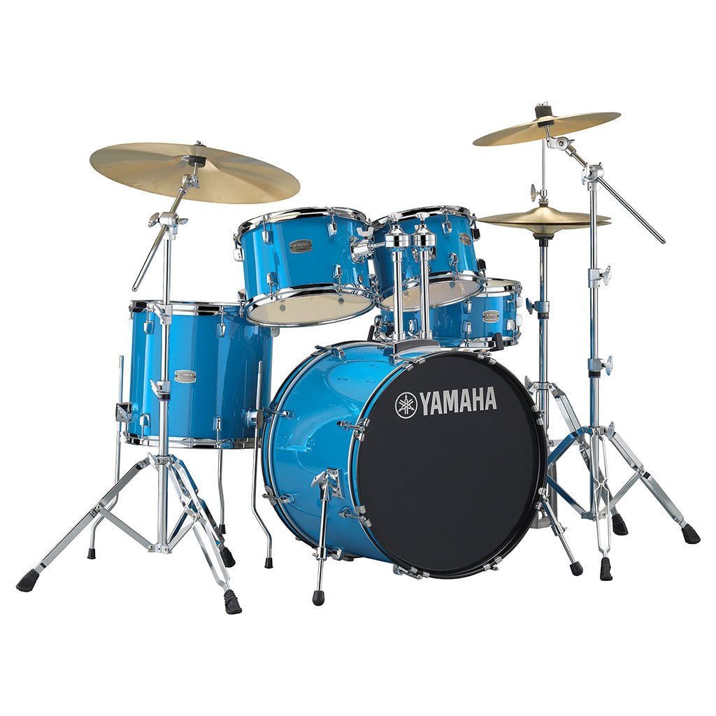 Yamaha Rydeen Fusion Size 5-Piece Complete Drum Set with Hardware and Cymbals - Sky Blue DRUM KITS Sky Music