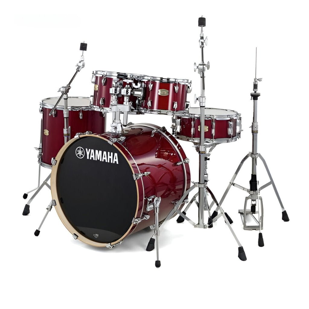 Yamaha Stage Custom Birch Euro Shell Pack w/Hardware - Cranberry Red Acoustic Drums Sky Music