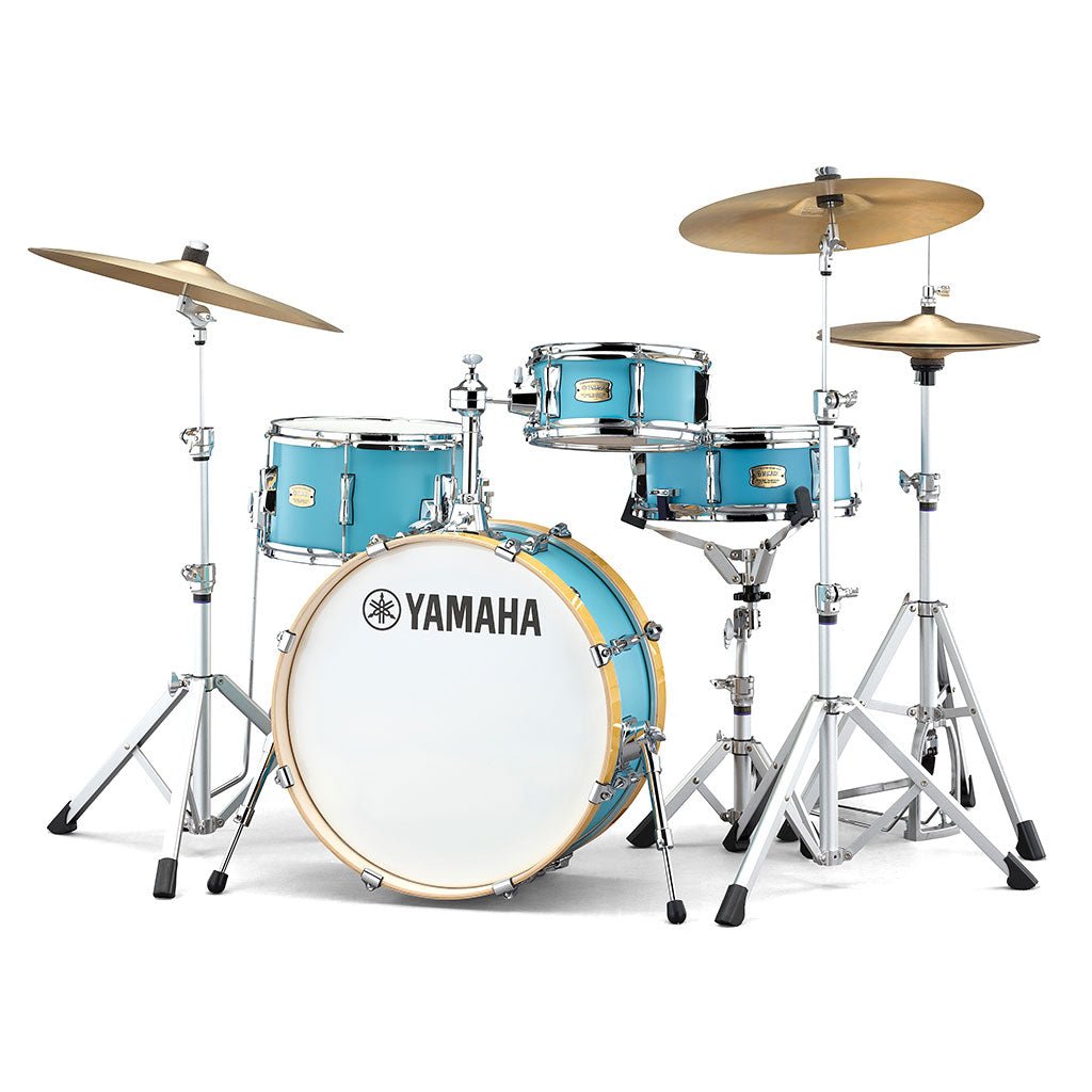 Yamaha Stage Custom Hip Kit with Crosstown Hardware Pack - Matte Surf Green Acoustic Drums Sky Music