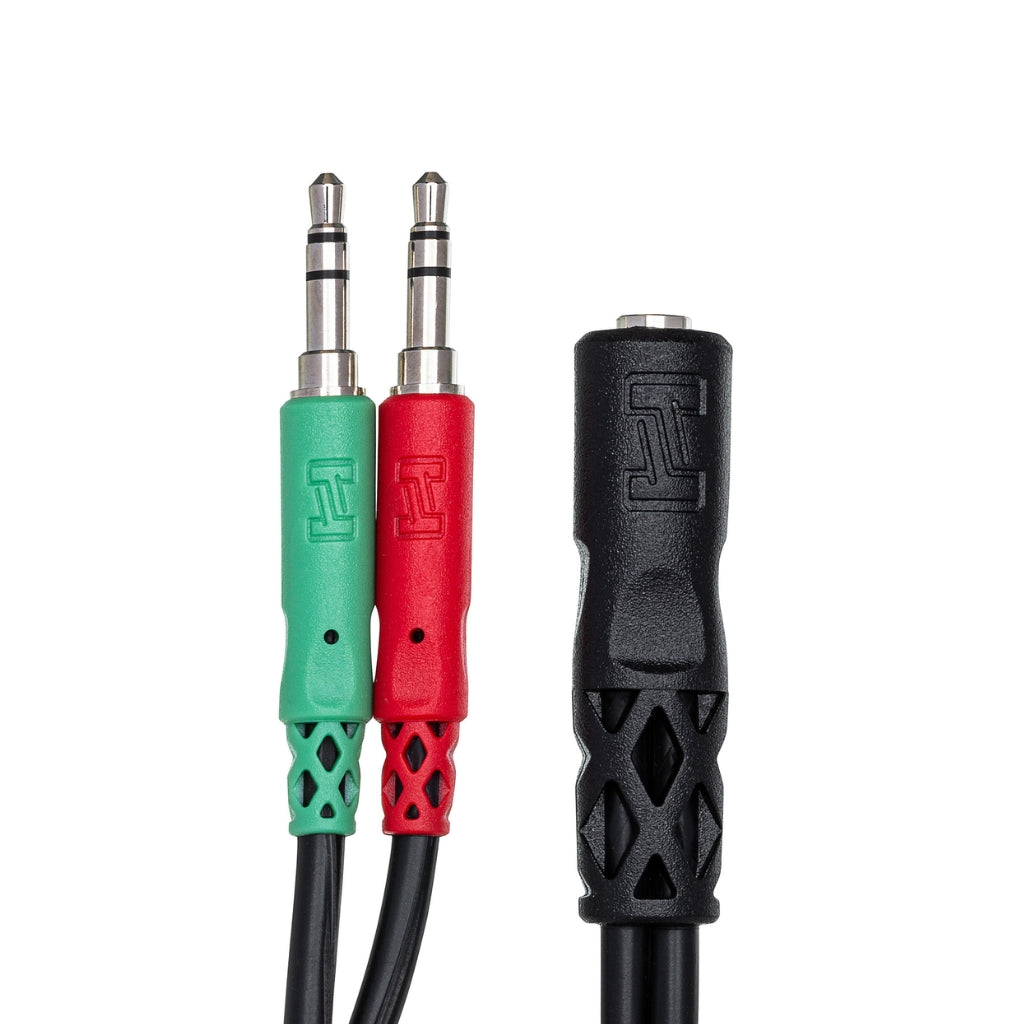 Hosa - 3.5 mm TRRSF to Dual 3.5 mm TRS - Headset/Mic Breakout Cable