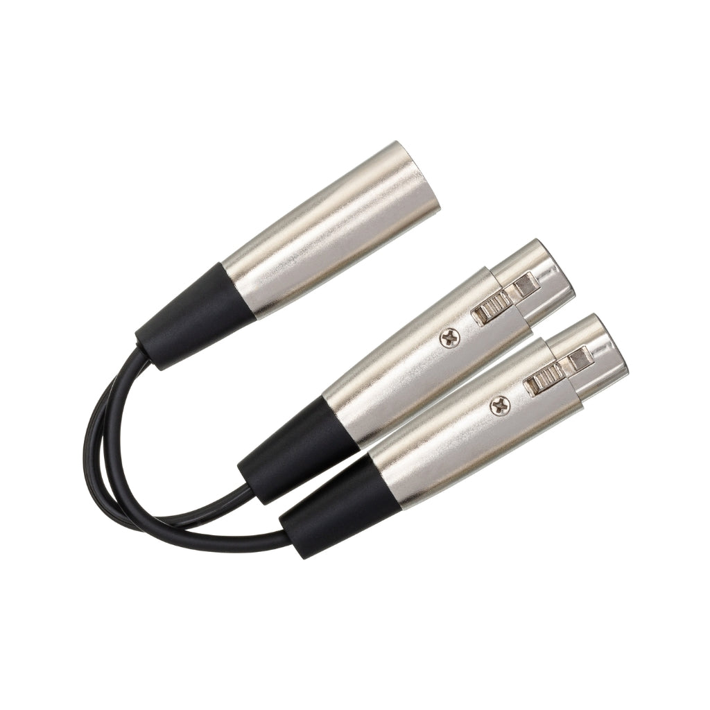 Hosa Technology - Dual XLR3F to XLR3M - Y Cable 6"