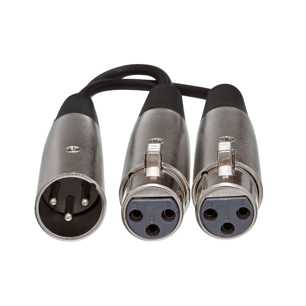 Hosa Technology - Dual XLR3F to XLR3M - Y Cable 6"