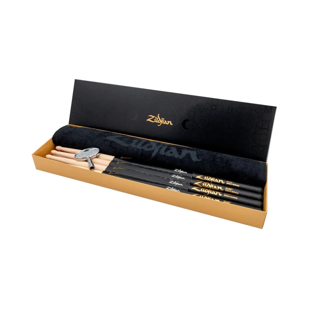 Zildjian Dip Drumsticks with Towel and Drum Key - 5A, 4-pack Drum Sticks Sky Music