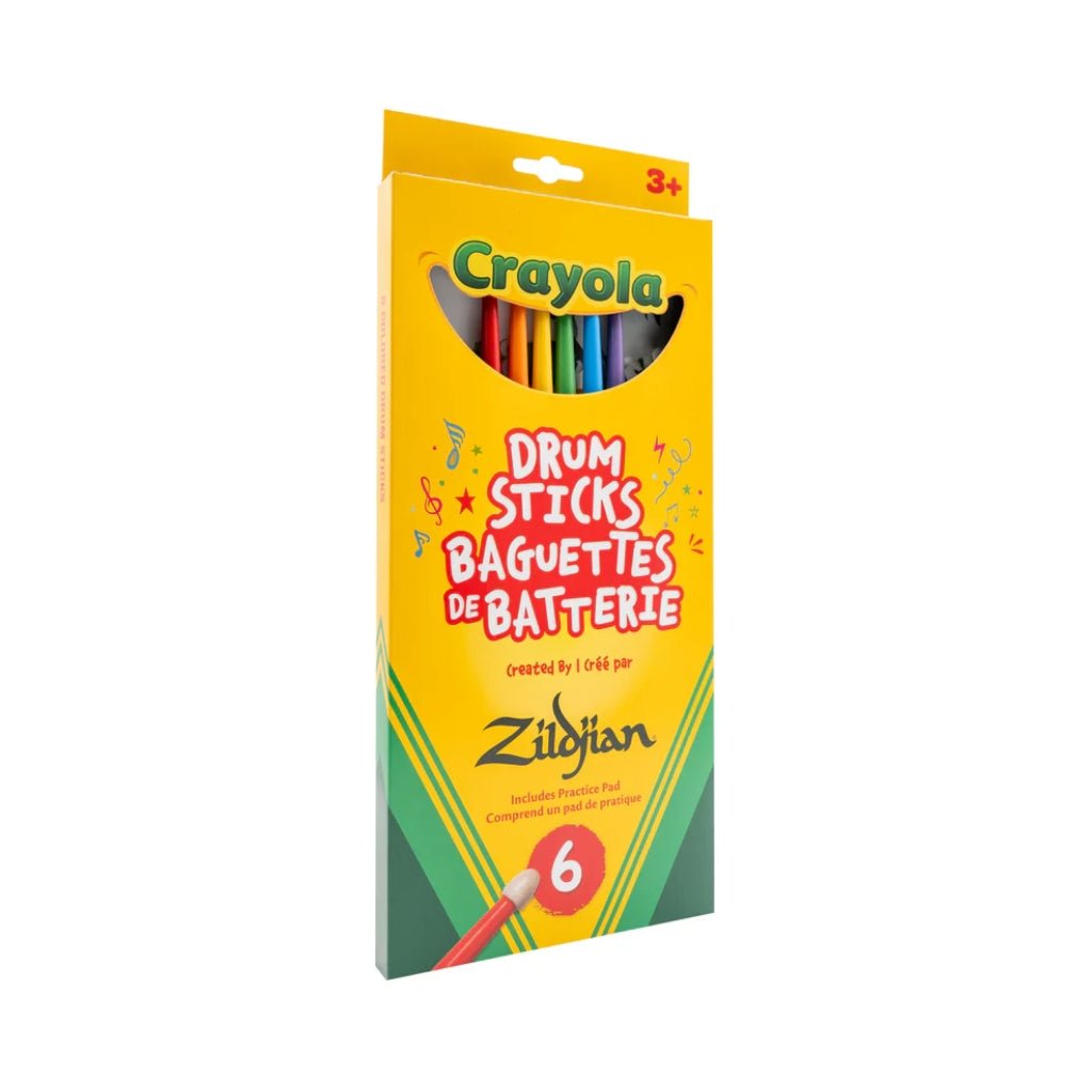 Zildjian x Crayola Pack - 6 Kids Drumsticks &amp; Pad Drum Sticks Sky Music