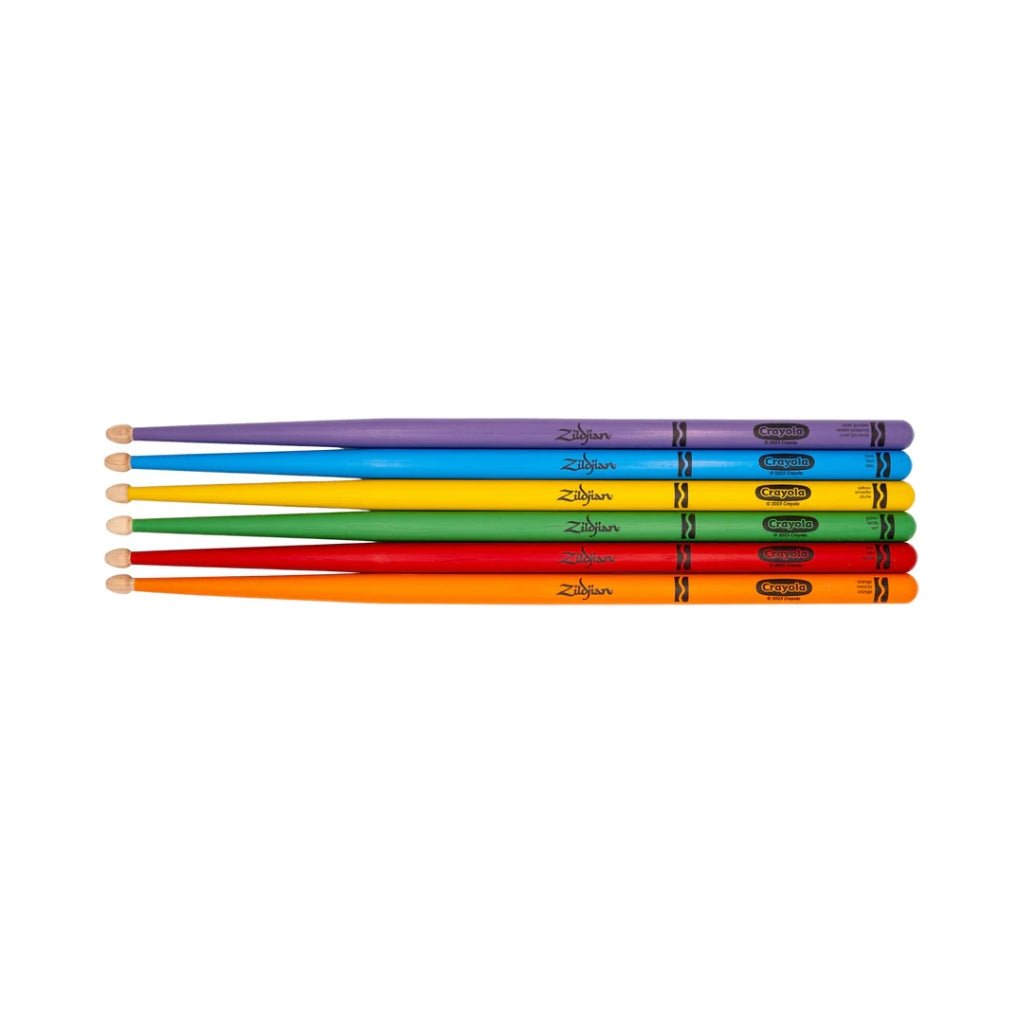 Zildjian x Crayola Pack - 6 Kids Drumsticks & Pad Drum Sticks Sky Music