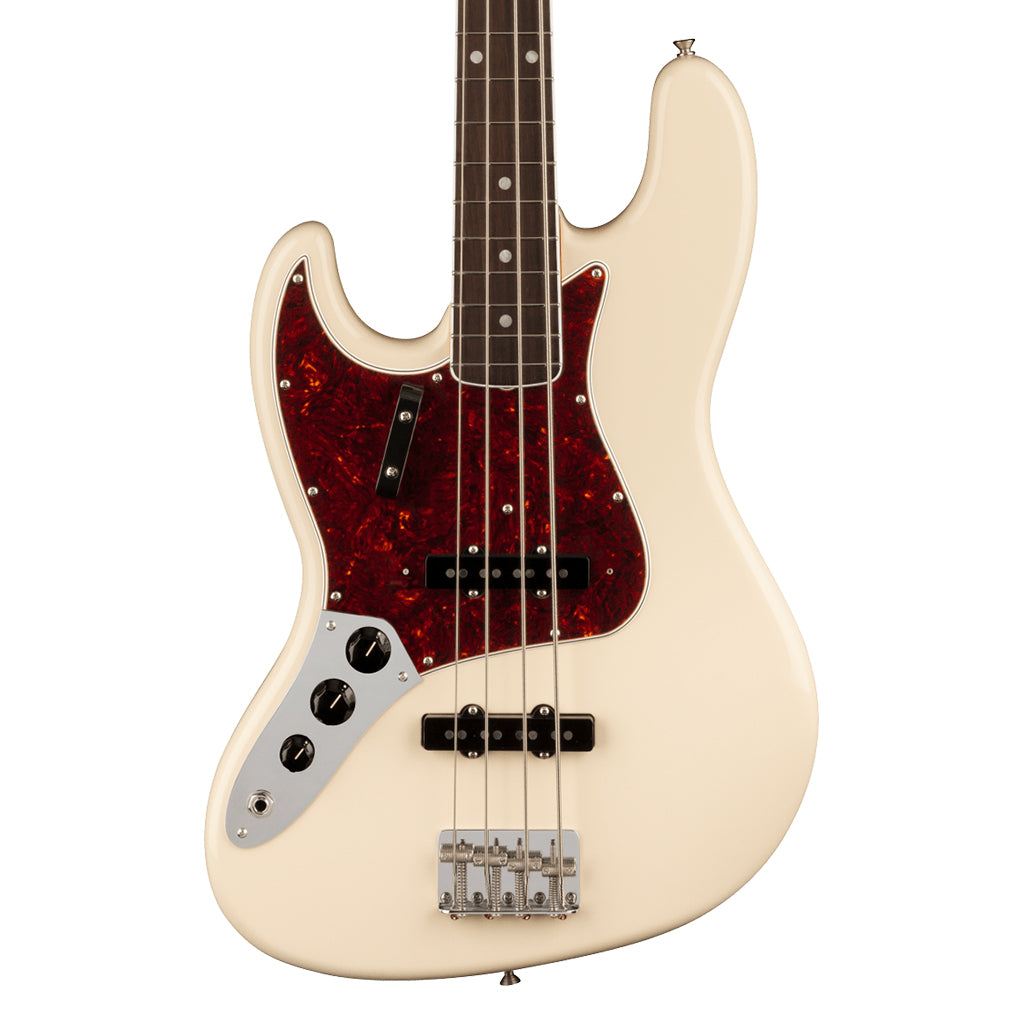 Fender American Vintage II 1966 Jazz Bass® Left-Hand, Rosewood Fingerboard, Olympic White-Sky Music