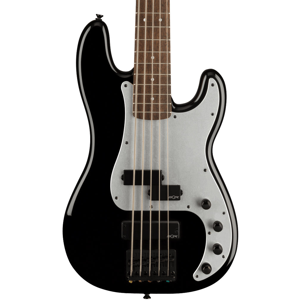 Squier Contemporary Active Precision Bass PH V Laurel Fingerboard Silver Anodized Pickguard Black