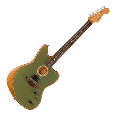 Fender Acoustasonic Player Jazzmaster Rosewood Fingerboard Antique Olive