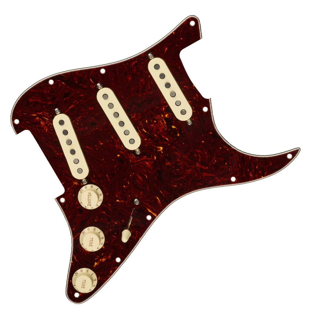 Fender Pre Wired Strat Pickguard Custom Shop Fat 50s SSS Tortoise Shell 11 Hole PG