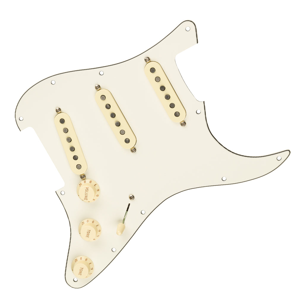 Fender Pre Wired Strat Pickguard Custom Shop Custom 69 SSS Parchment 11 Hole PG
