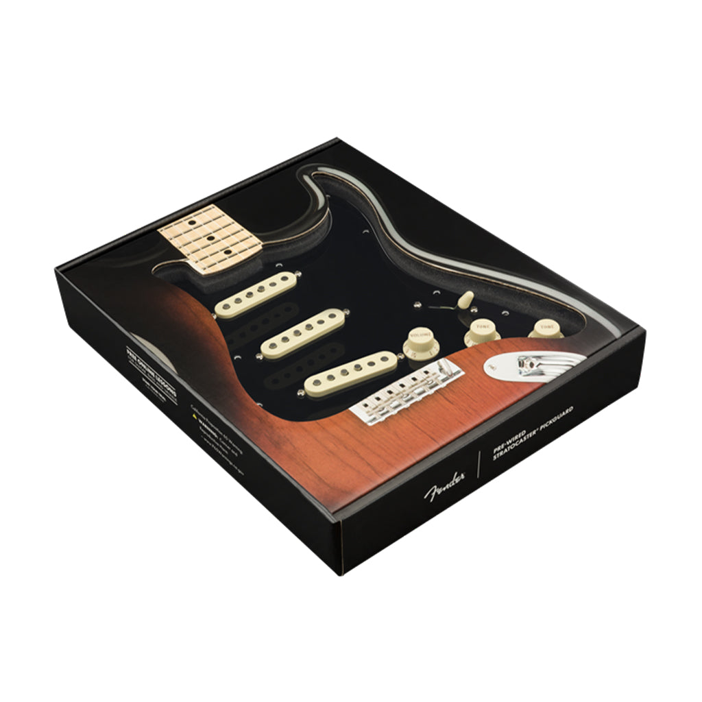 Fender Pre Wired Strat Pickguard Tex Mex SSS Black 11 Hole PG