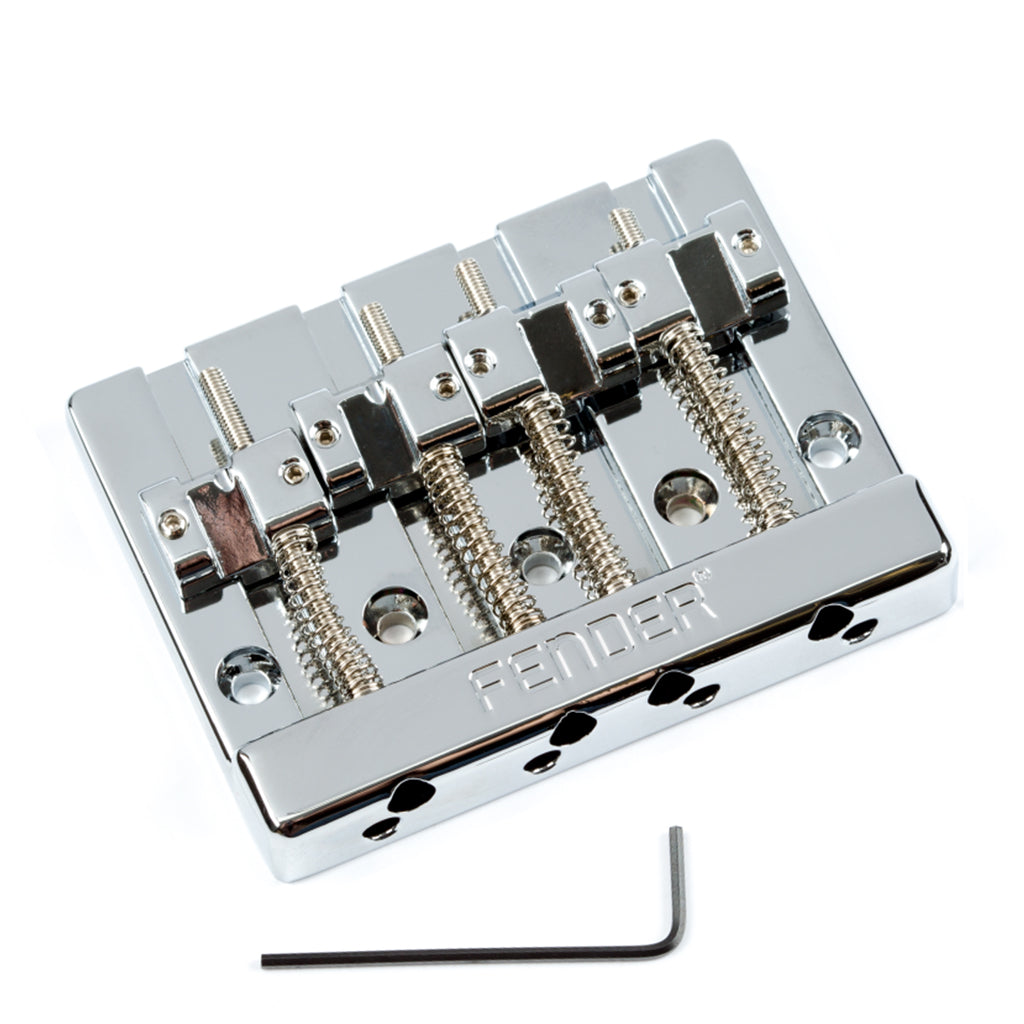 Fender HiMass 4 String Bass Bridge Assembly With Brass Saddles Chrome
