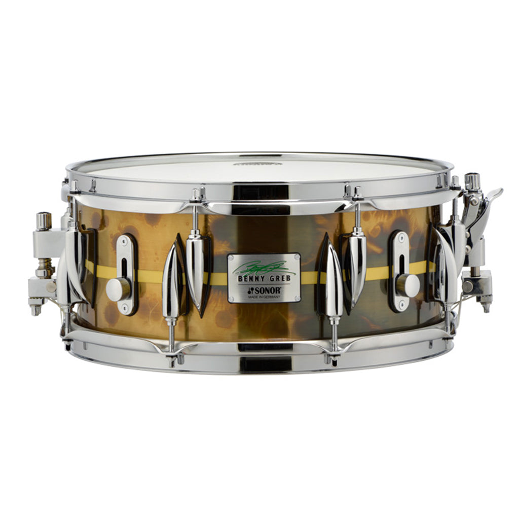 Sonor - Benny Greb 13x5.75" Snare Drum - Vintage Brass with Centered Stripe