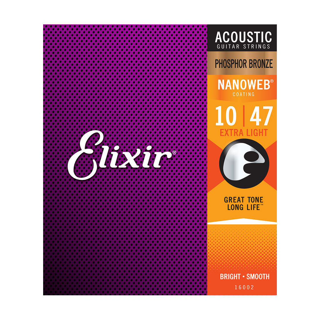 Elixir - 16002 Nanoweb Phosphor Bronze - Extra Light 10-47