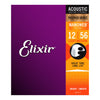 Elixir 16077 - Nanoweb Phosphor Bronze Light - Medium 12-56 Acoustic Guitar Strings