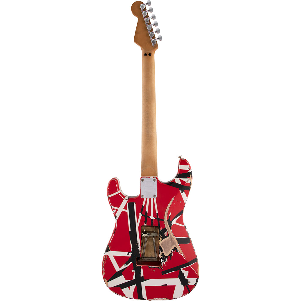 EVH - Striped Series Frankie - Maple Fingerboard - Red with Black Stripes Relic
