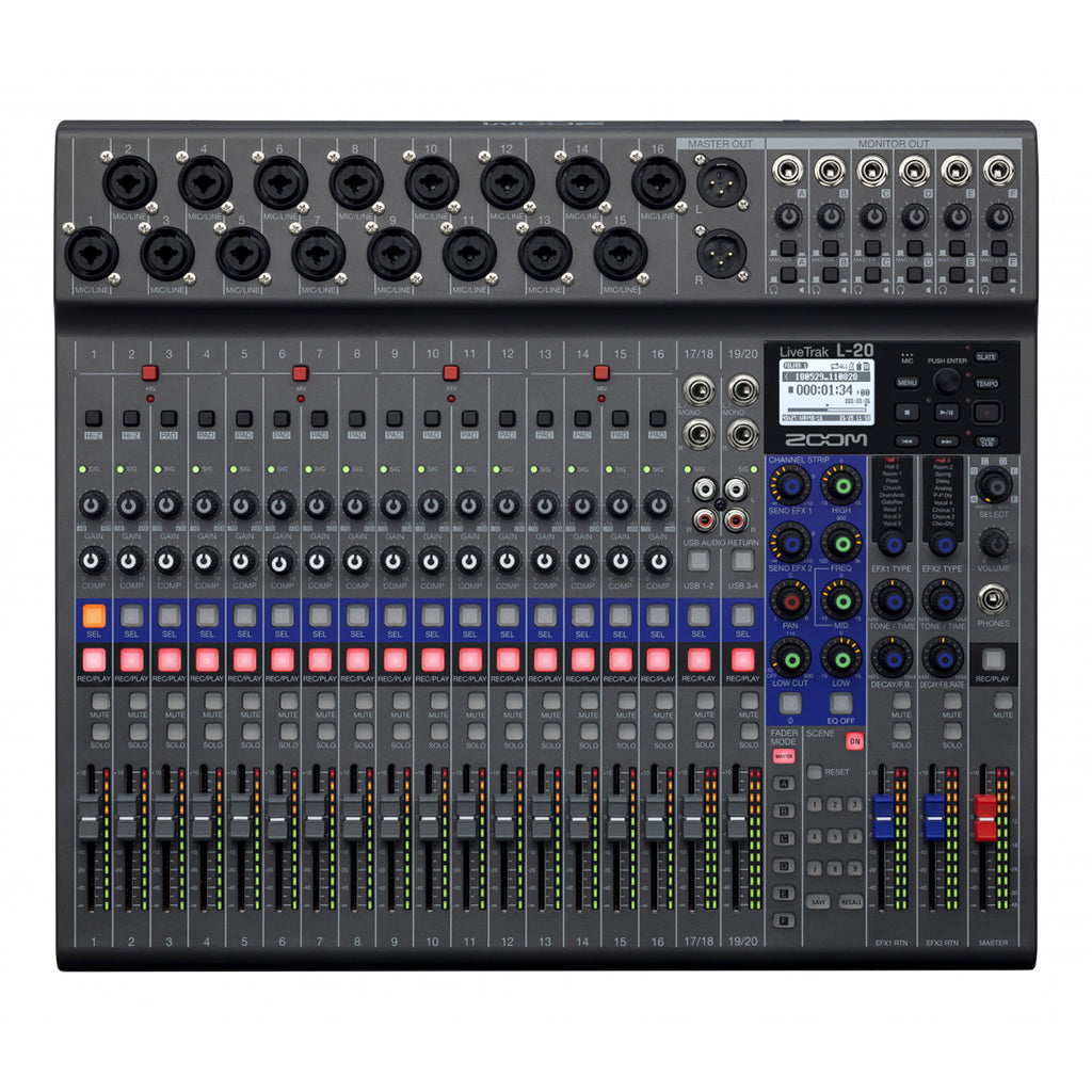 Zoom - LiveTrak L-20 - 20-channel Digital Mixer / Recorder