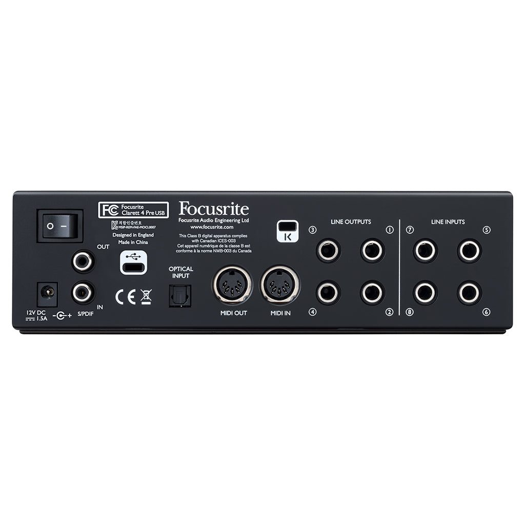 Focusrite Clarrett 4Pre USB  10 in 4 out Audio Interface