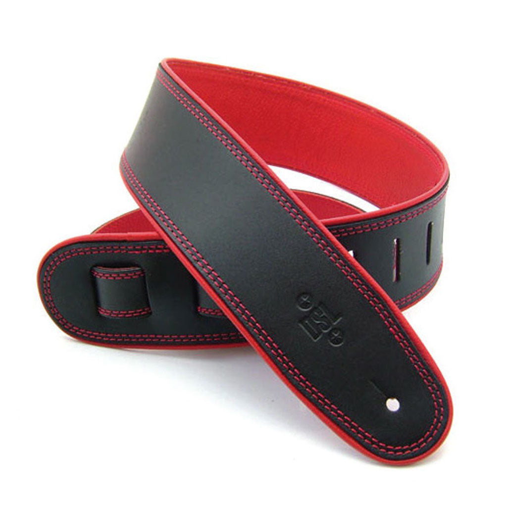 DSL GEP25-15-6 Strap 2.5&quot; Leather Rolled Edge Black/Red