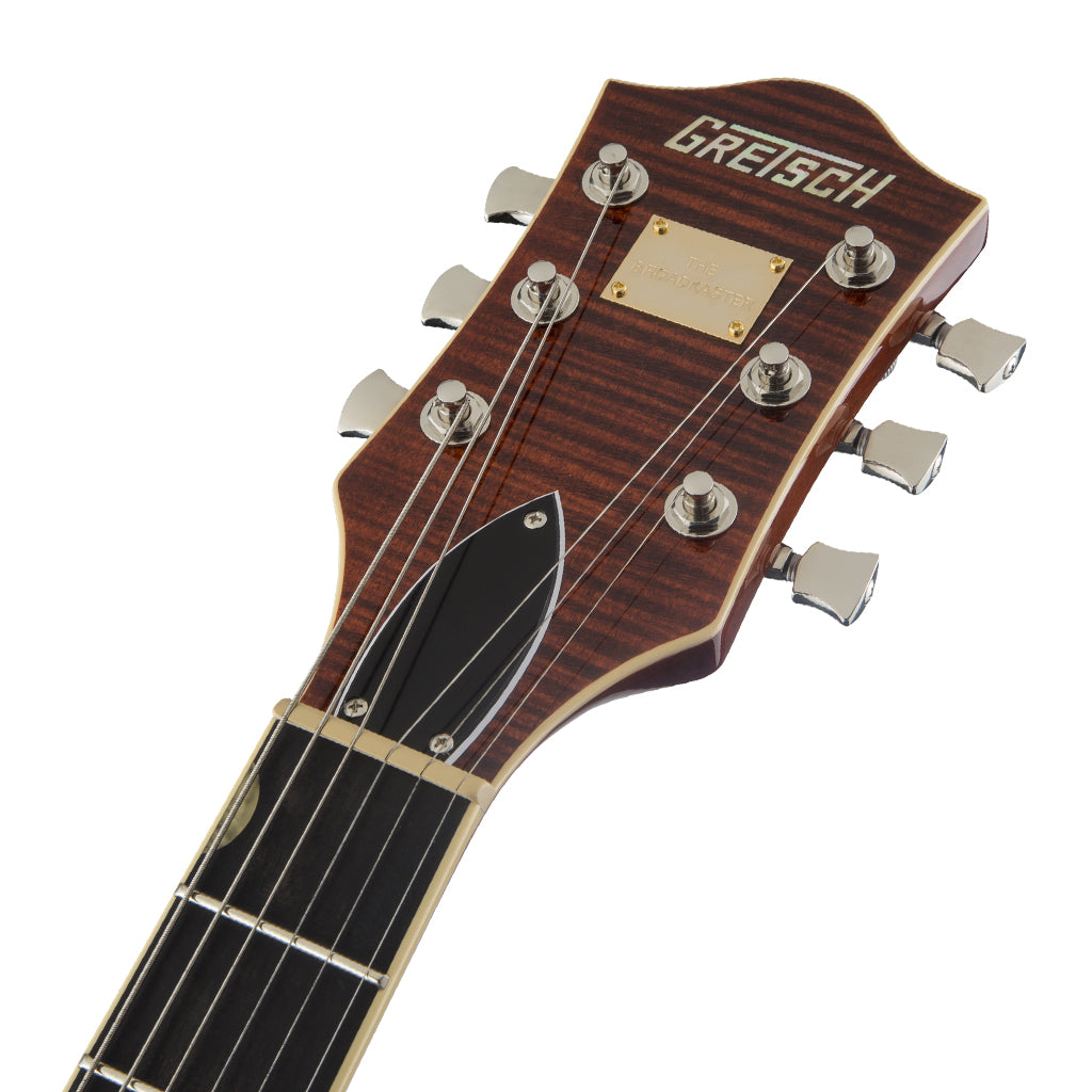 Gretsch G6659TFM Players Edition Broadkaster Jr Center Block Single Cut with String Thru Bigsby and Flame Maple Bourbon Stain