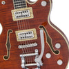 Gretsch G6659TFM Players Edition Broadkaster Jr Center Block Single Cut with String Thru Bigsby and Flame Maple Bourbon Stain