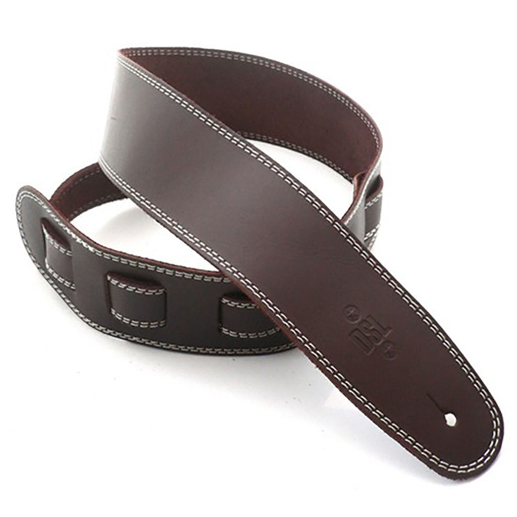 DSL - SGE25-17-3 Strap - 2.5" Single Ply Brown with Beige Stitch