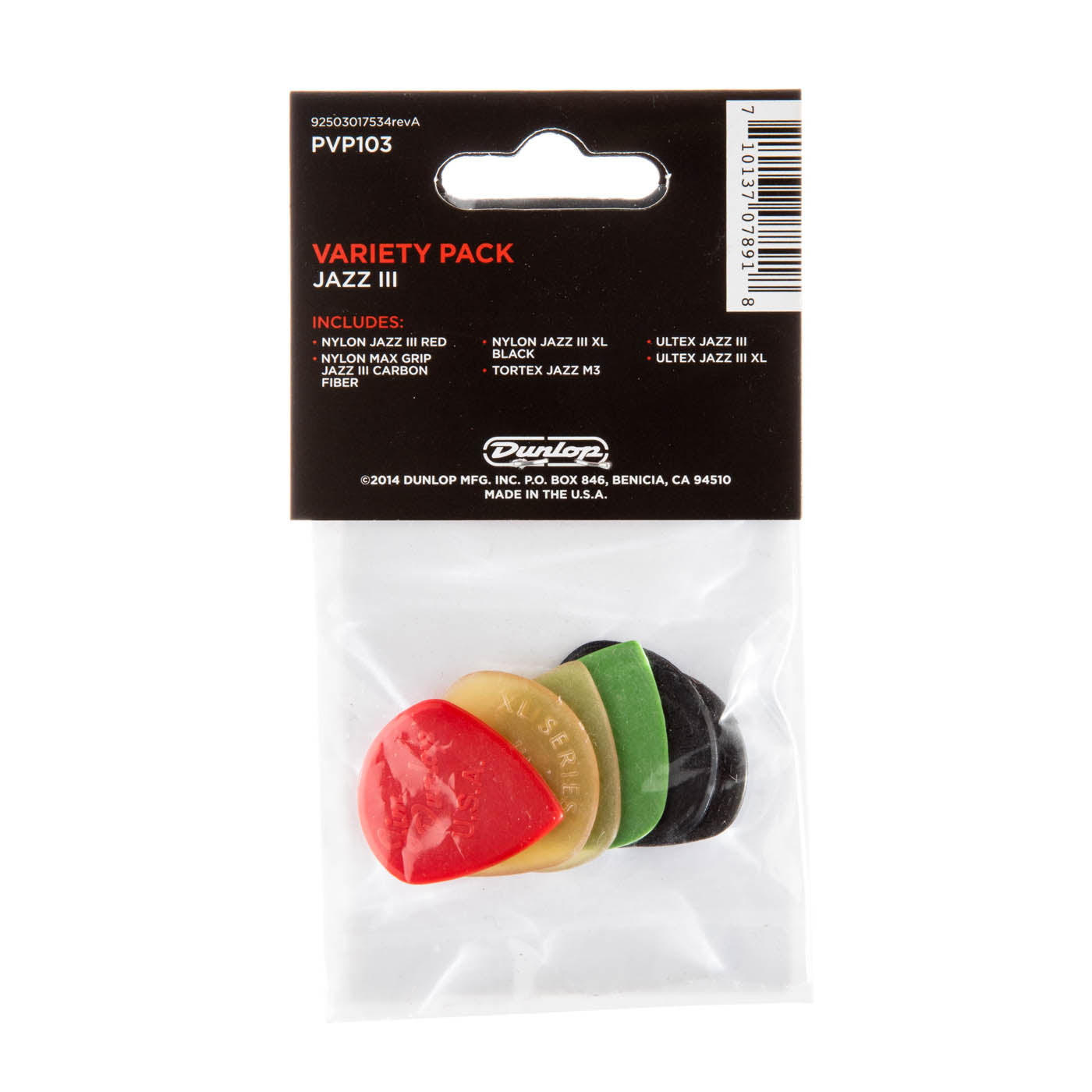 Dunlop JPJT6 - Jazz III Variety Picks 6pk
