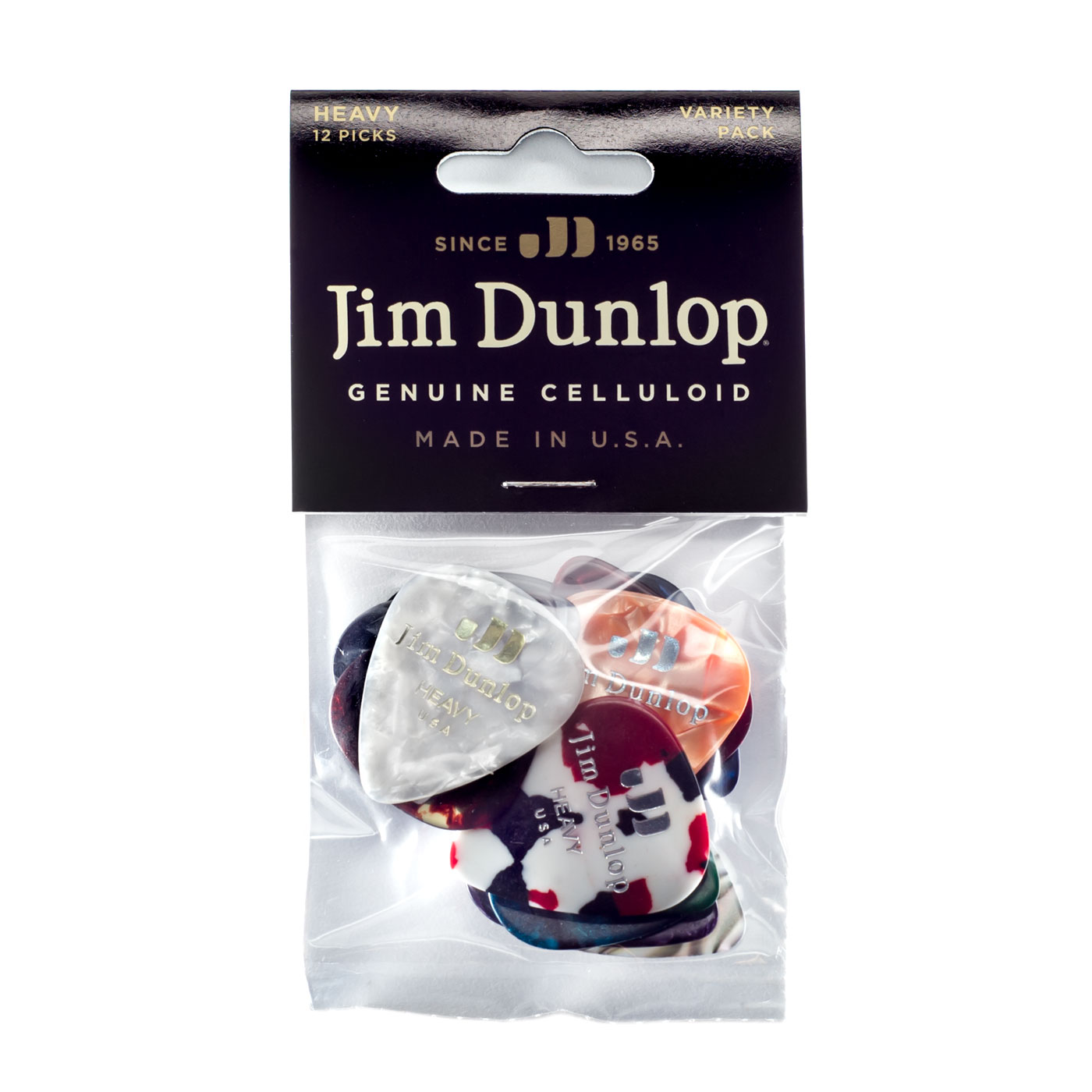 Dunlop JPVP107 - Heavy Celluloid Variety Picks 12pk