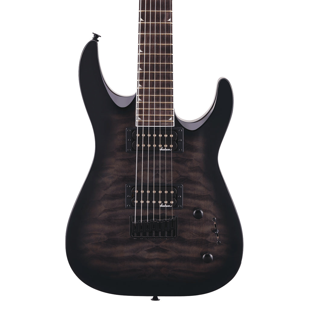 Jackson JS Series Dinky Arch Top JS22Q 7 DKA HT Amaranth Fingerboard Transparent Black Burst