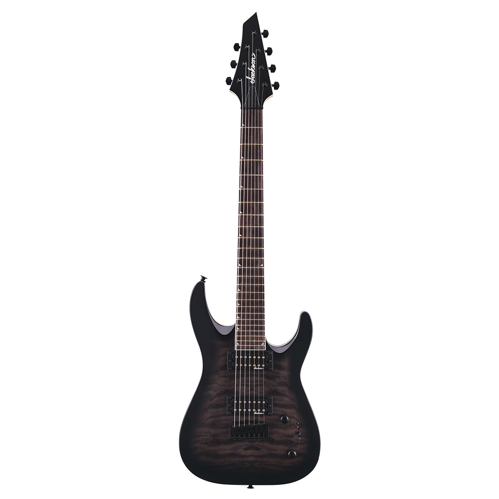 Jackson JS Series Dinky Arch Top JS22Q 7 DKA HT Amaranth Fingerboard Transparent Black Burst