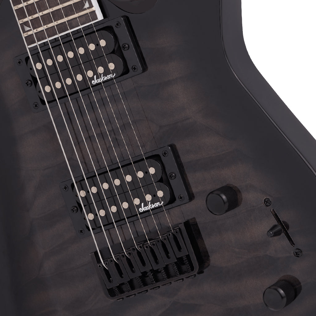 Jackson JS Series Dinky Arch Top JS22Q 7 DKA HT Amaranth Fingerboard Transparent Black Burst