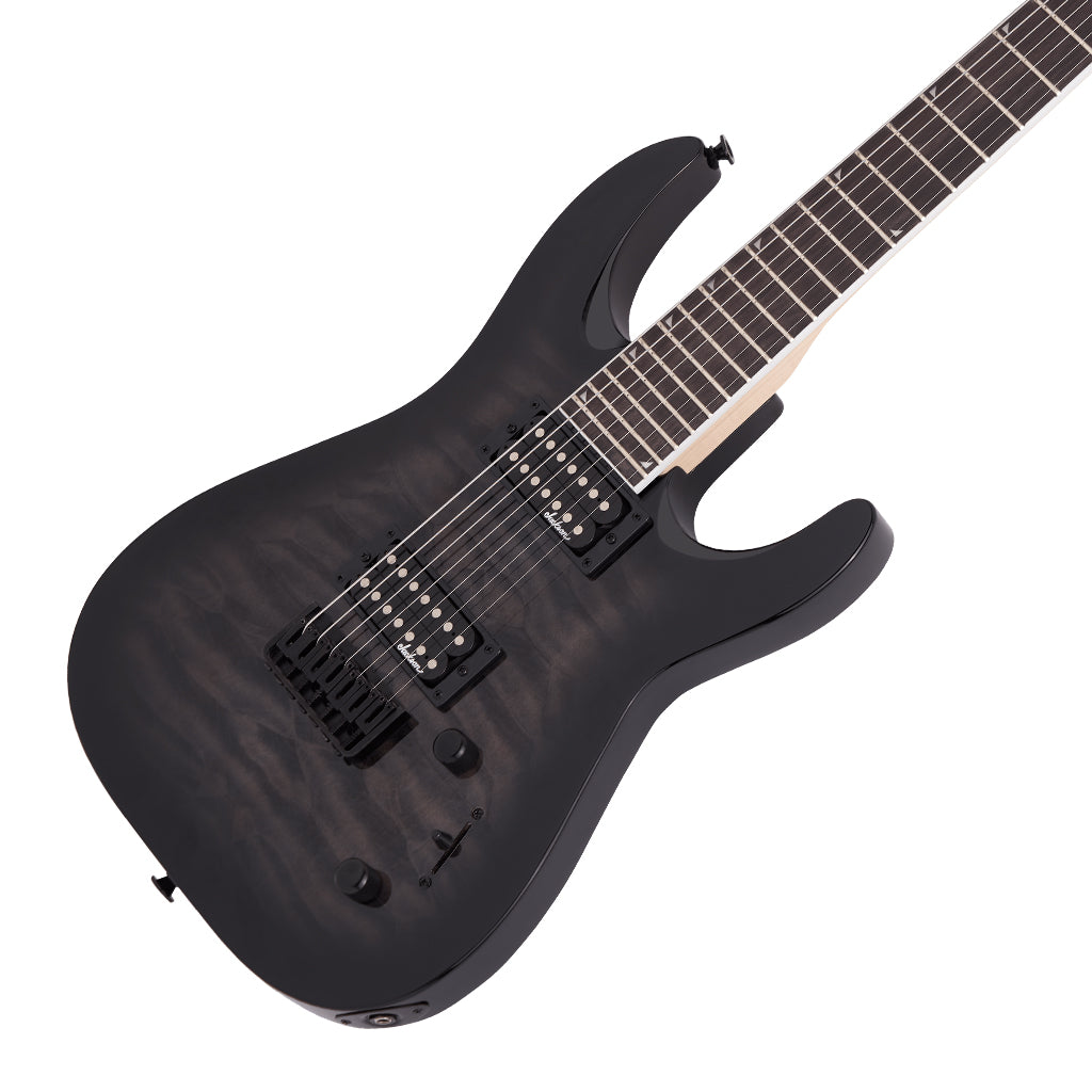 Jackson JS Series Dinky Arch Top JS22Q 7 DKA HT Amaranth Fingerboard Transparent Black Burst