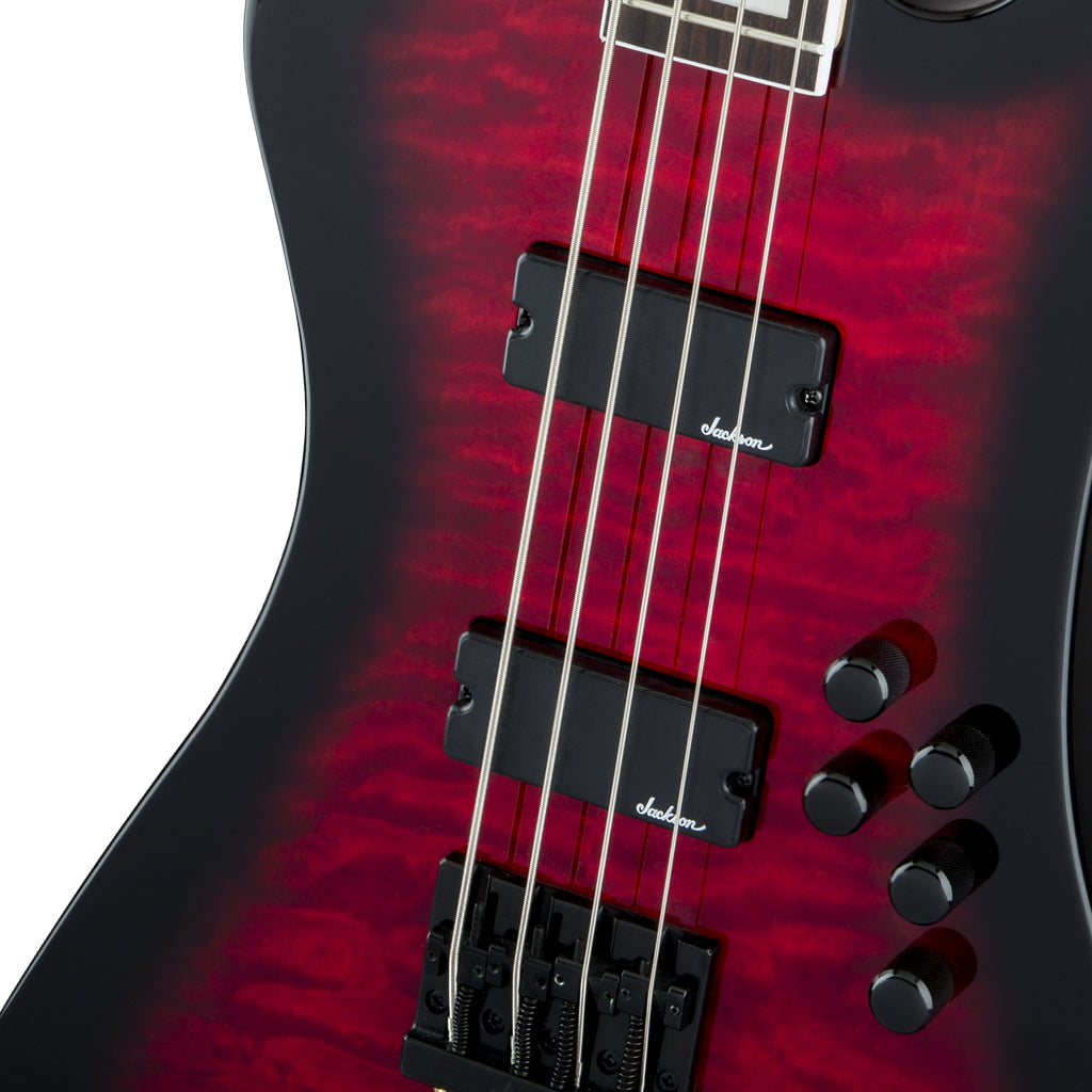 Jackson JS Series Kelly Bird JS3Q Amaranth Fingerboard Transparent Red Burst