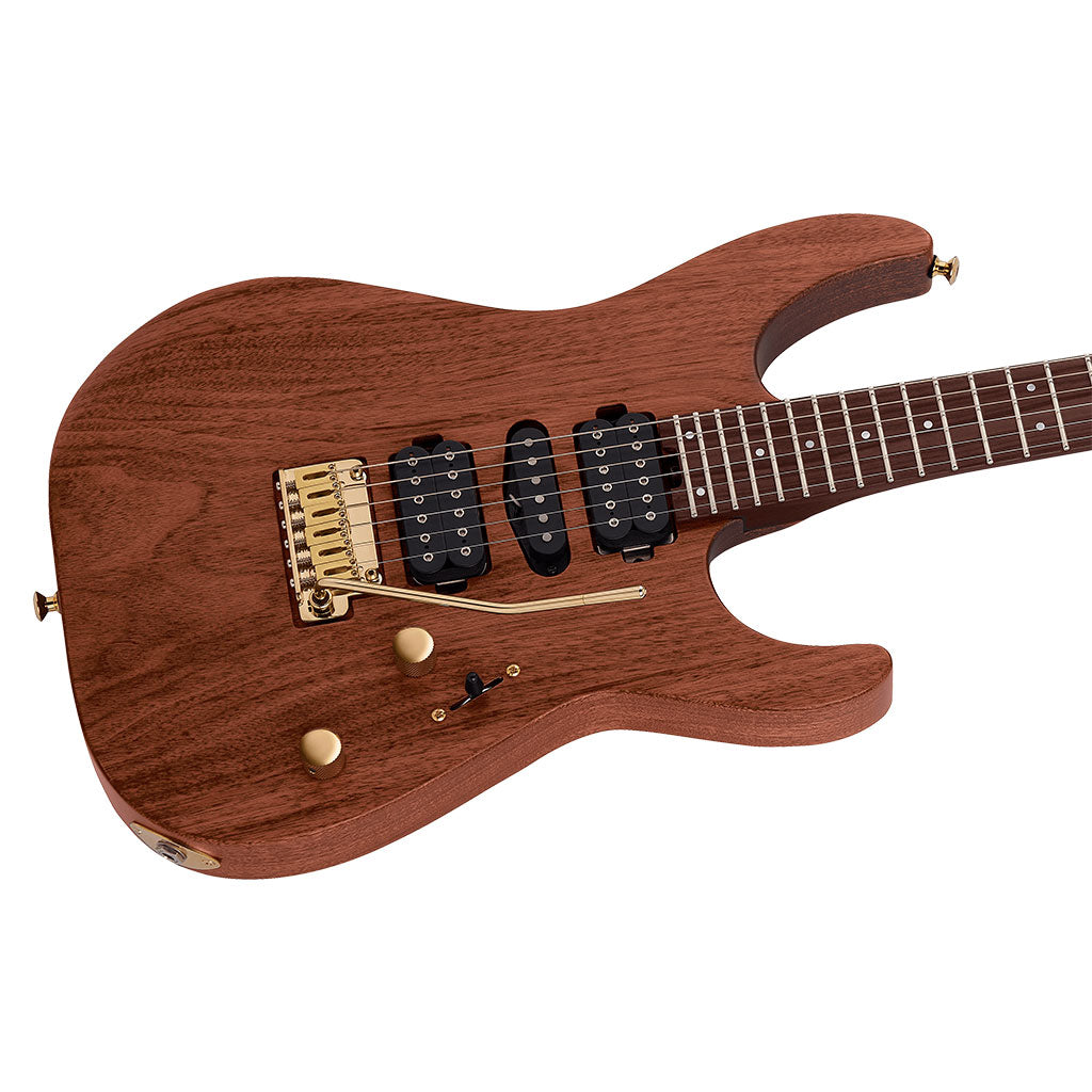 Charvel - MJ DK24 HSH 2PT E Mahogany with Figured Walnut - Streaky Ebony Fingerboard - Natural