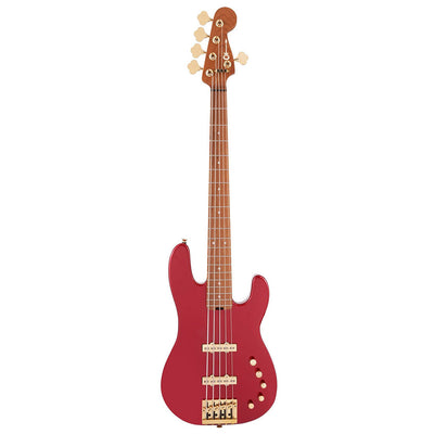 Charvel - Pro-Mod San Dimas® Bass JJ V - Caramelized Maple Fingerboard, Candy Apple Red