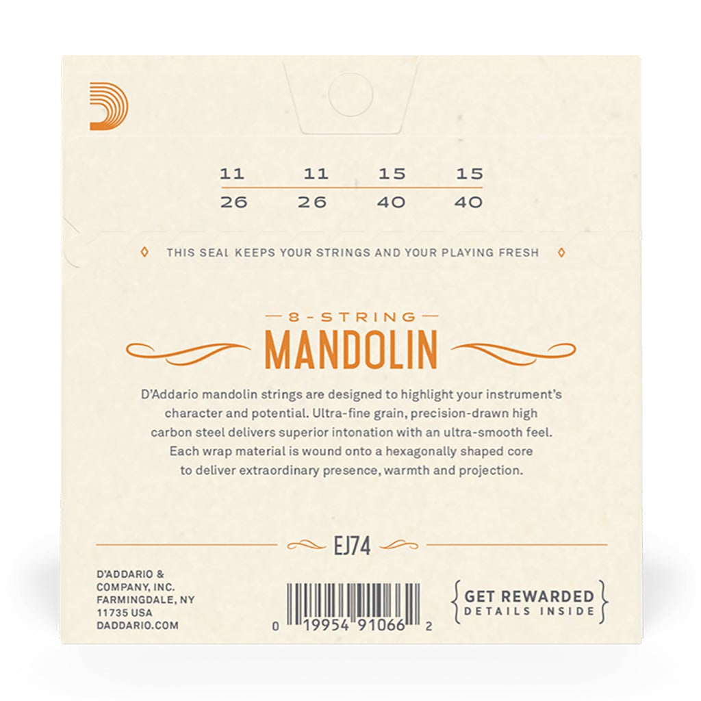 D'Addario - EJ74 - Mandolin Strings Medium 11-40 - Mandolin Strings