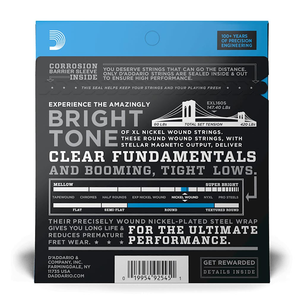 D'Addario - EXL160S - Short Scale Bass Strings 50 - 105 - Bass Strings