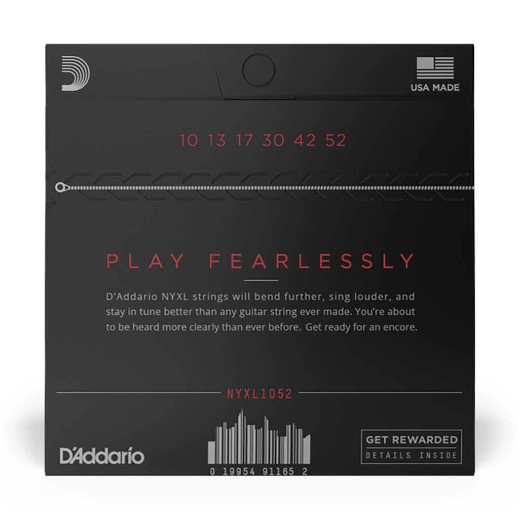 D'Addario - NYXL1052 - NYXL 10-52 Nickel Wound Electric Guitars Strings, Light Top / Heavy Bottom - Electric Guitar Strings