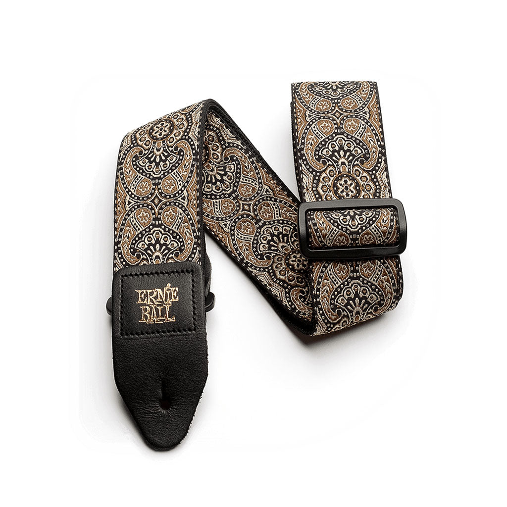 Ernie Ball E4163 Jacquard Strap - Gold &amp; Black Paisley