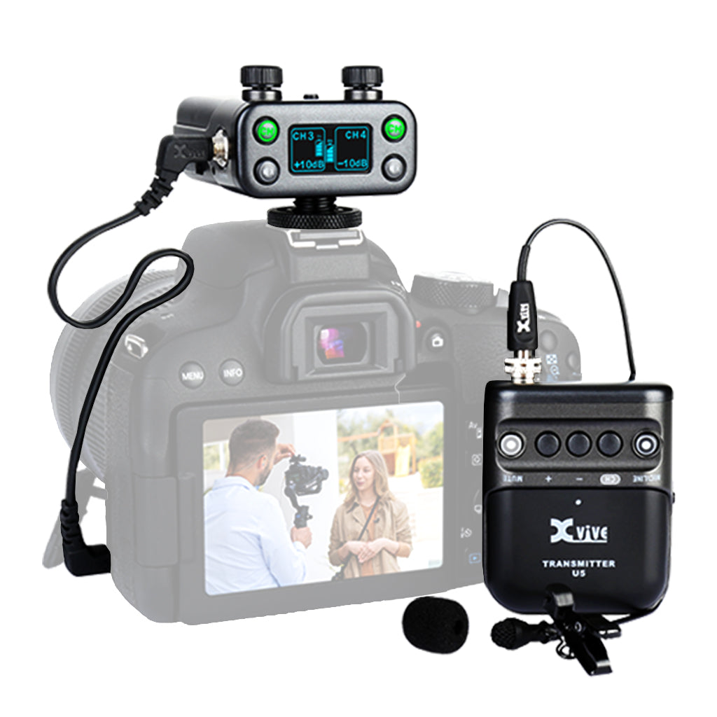 Xvive U5T2 Camera Mount with Less Lav Mic Sys 2 Trans